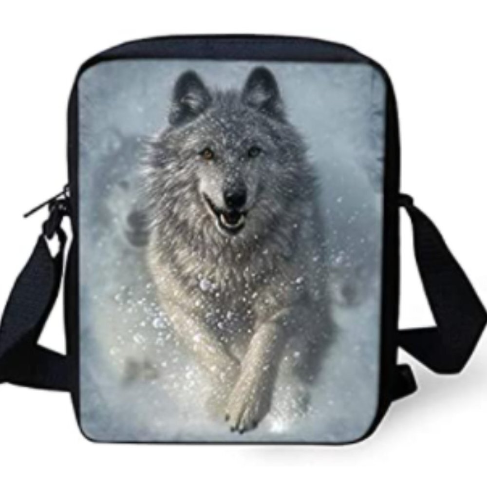 Snow Wolf Crossbody Bag